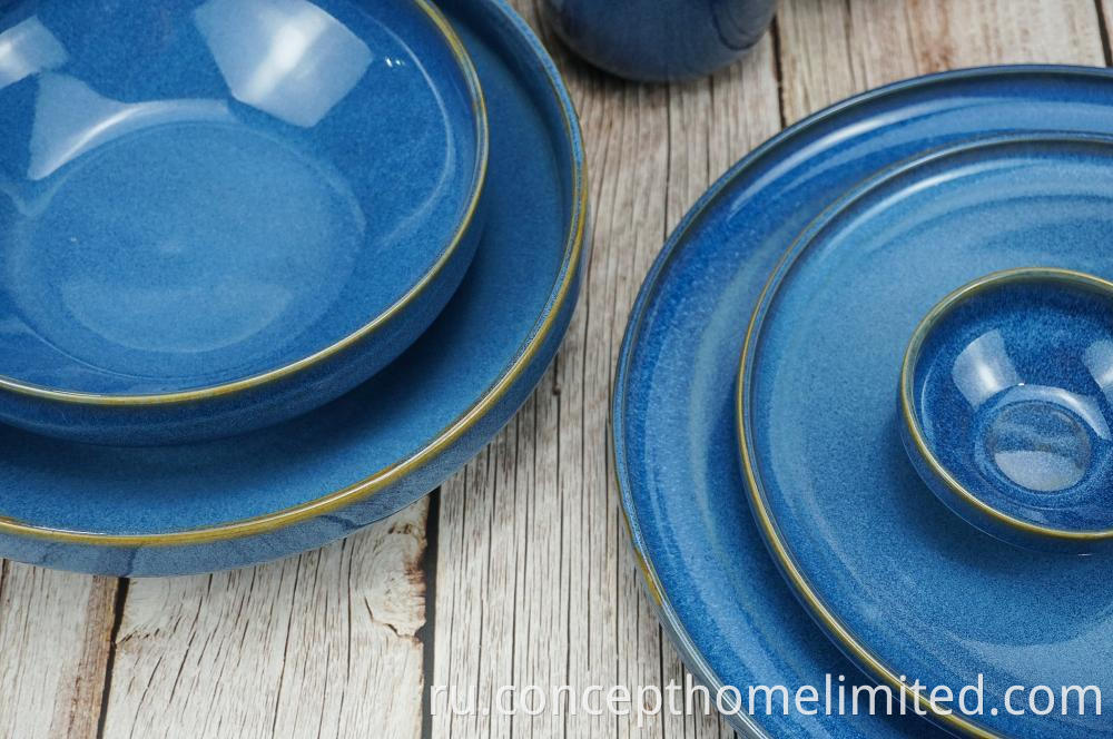 Reactive Glazed Stoneware Dinner Set In Starry Blue Ch22067 G05 3
